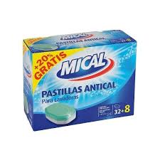 Pastillas Antical Para Lavadora Mical 32+8u.